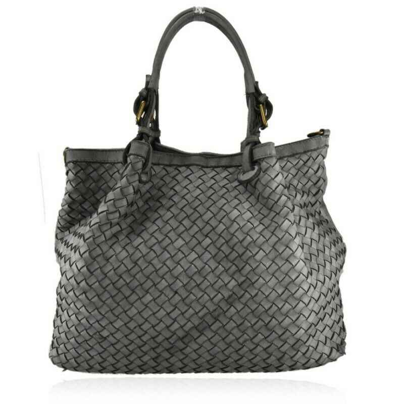 BZNA Bag Rina Grau Lederfarben Italy Designer Damen Handtasche Schultertasche