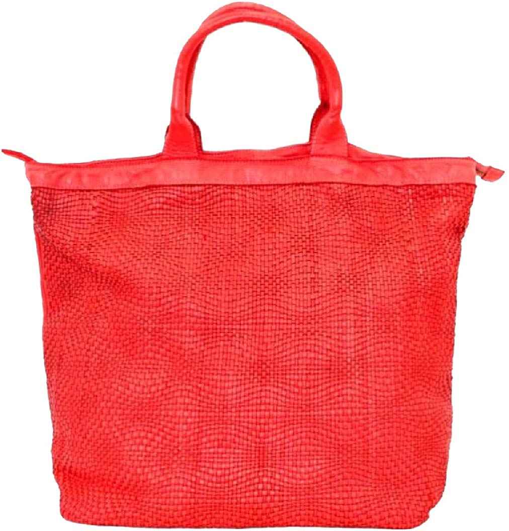 BZNA Bag Roma rot Italy langer abnehmbarer Schultergurt Designer Damen Handtasche Schultertasche Tasche Leder Shopper Neu