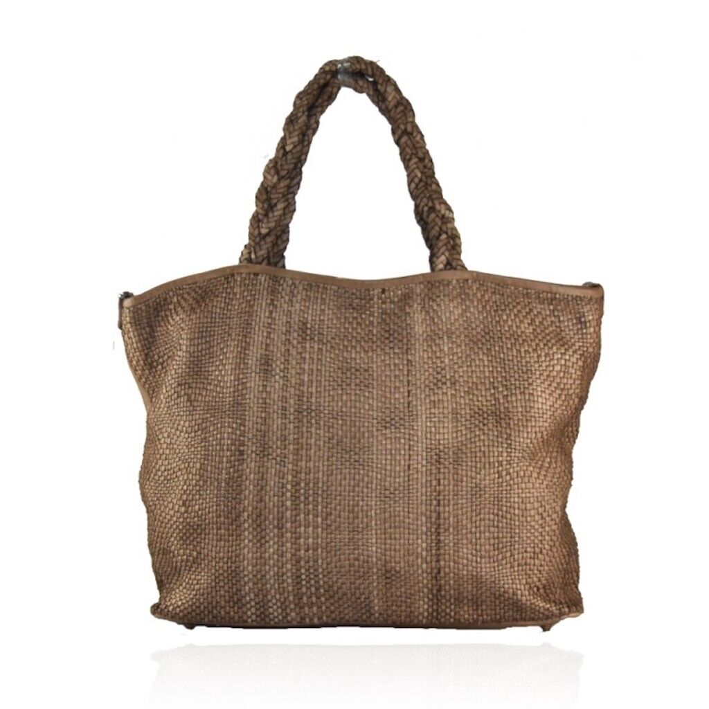 BZNA Bag Rozen Taupe Italy Vintage Schultertasche Designer Damen Handtasche - B Z N A