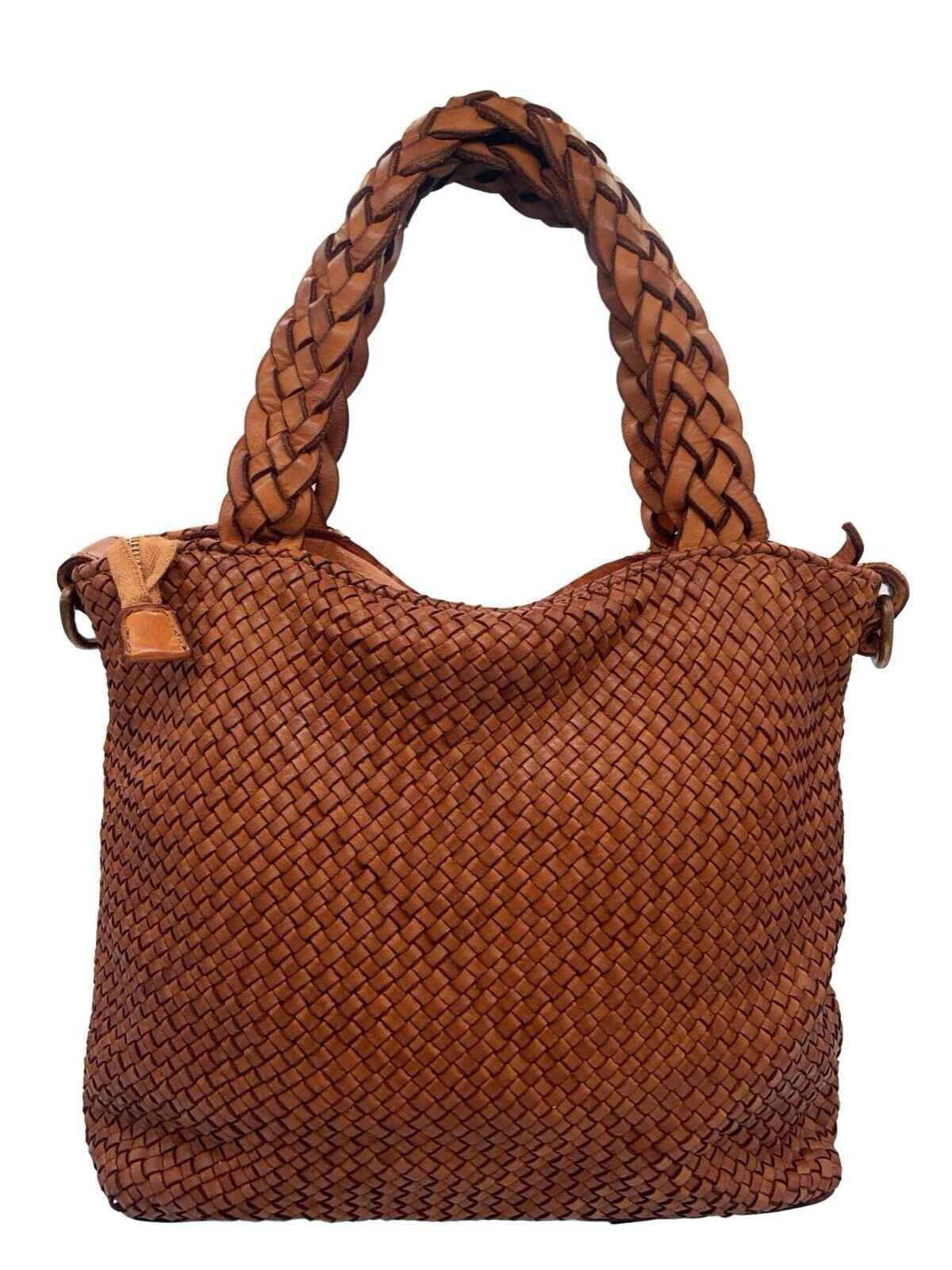 BZNA Bag Siana Cognac Italy Designer Damen Handtasche Tasche Leder Shopper