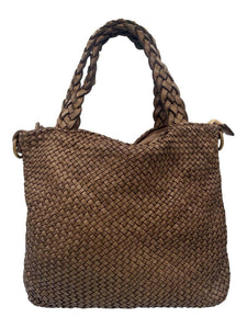 BZNA Bag Siana Taupe Italy Designer Damen Handtasche Tasche Leder Shopper - B Z N A