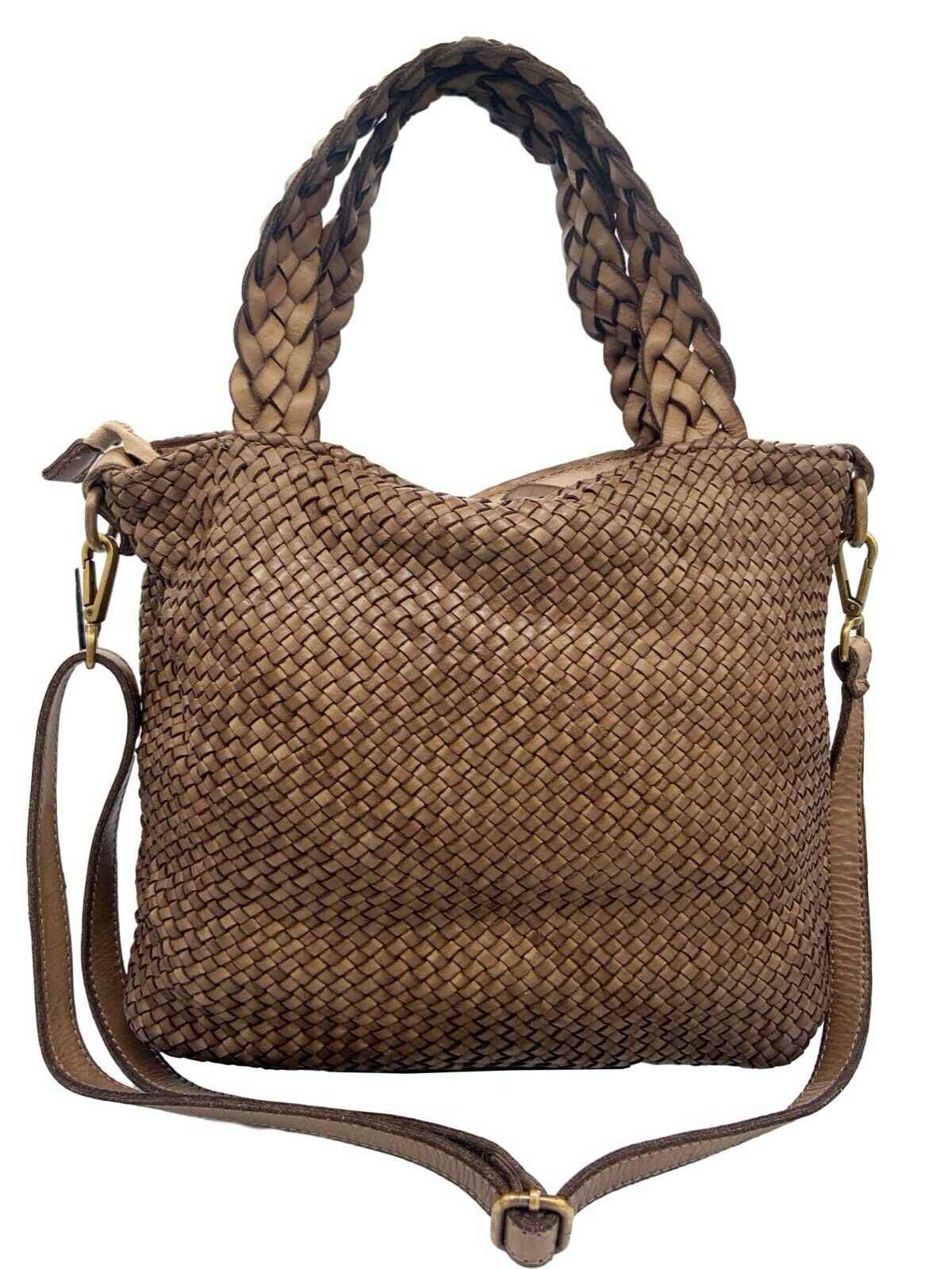 BZNA Bag Siana Taupe Italy Designer Damen Handtasche Tasche Leder Shopper
