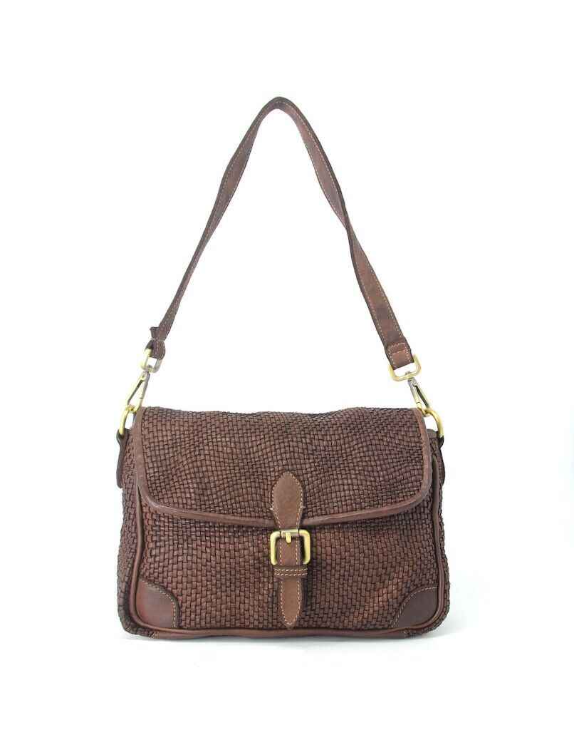 BZNA Bag Sil Braun Umhängetasche Designer Clutch Ledertasche Schultertasche