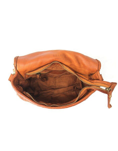 BZNA Bag Sil Cognac Umhängetasche Designer Clutch Ledertasche Schultertasche - B Z N A