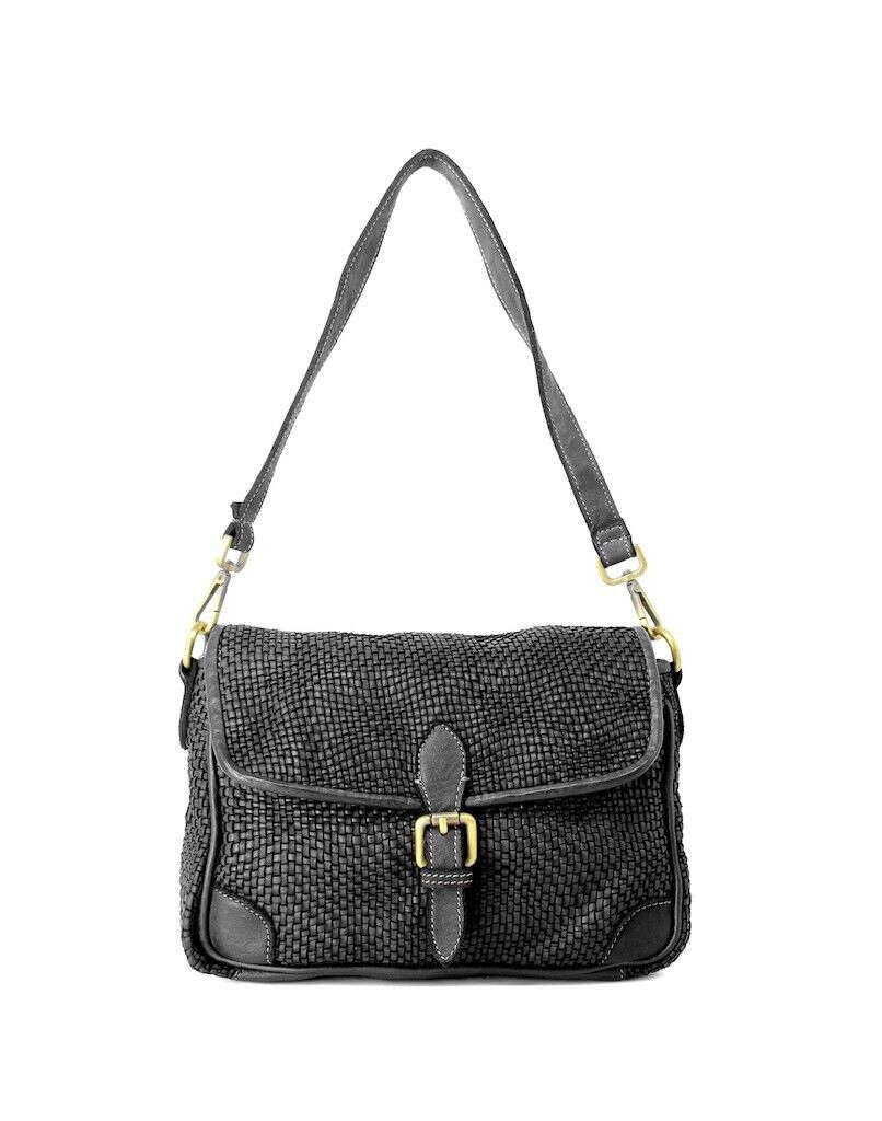 BZNA Bag Sil Schwarz Umhängetasche Designer Clutch Ledertasche Schultertasche - B Z N A