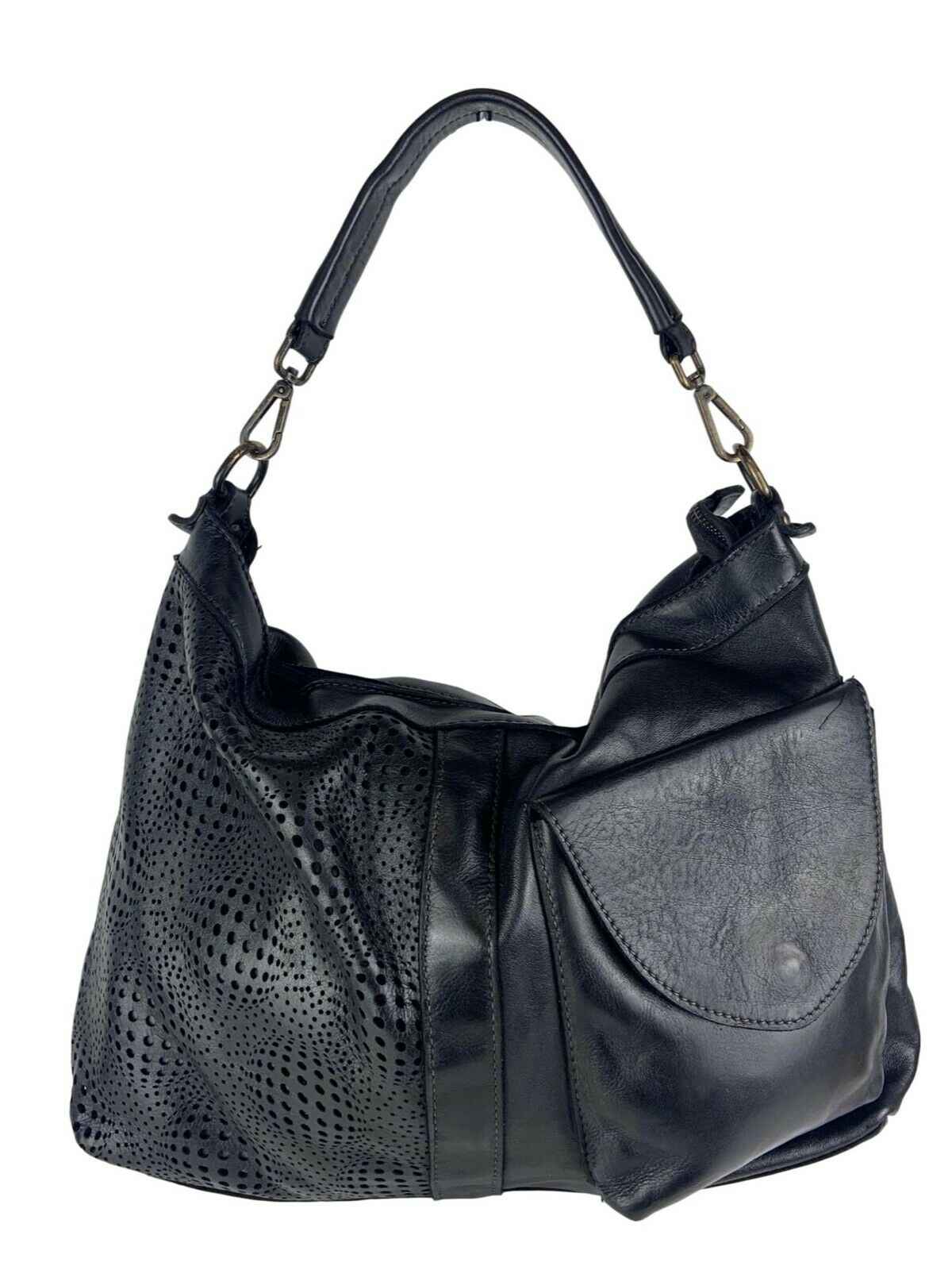 BZNA Bag Siria Schwarz Italy Designer Leder Handtasche Schultertasche Tasche