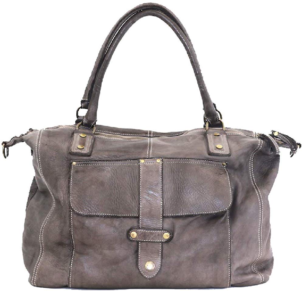 BZNA Bag Viola taupe Italy Designer Damen Handtasche Ledertasche Schultertasche Tasche Leder Shopper Neu - B Z N A