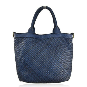 BZNA Bag Xenia Blau Italy Designer Damen Handtasche Tasche Leder Shopper - B Z N A