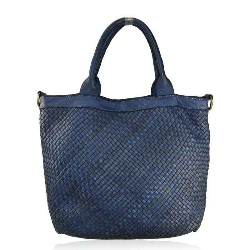 BZNA Bag Xenia Blau Italy Designer Damen Handtasche Tasche Leder Shopper