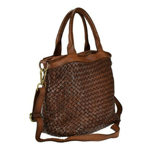 BZNA Bag Xenia cognac Italy Designer Damen Handtasche Tasche Leder Shopper - B Z N A