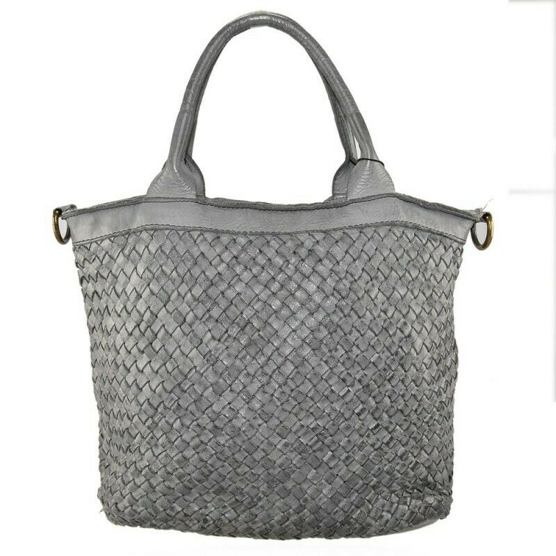 BZNA Bag Xenia Grau Italy Designer Damen Handtasche Tasche Leder Shopper - B Z N A