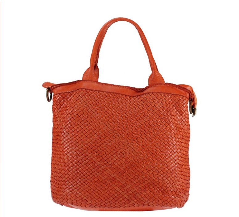 BZNA Bag Xenia Orange Italy Designer Damen Handtasche Tasche Leder Shopper - B Z N A