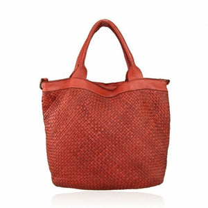 BZNA Bag Xenia Rot Italy Designer Damen Handtasche Tasche Leder Shopper - B Z N A