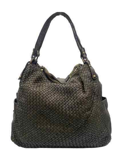 BZNA Bag Yuna Taupe Italy Designer Damen Handtasche Schultertasche Tasche - B Z N A