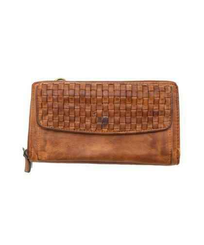 BZNA Berlin Dilan Cognac Wallet Leder Schulter Portemonnaie Geldbörse Clutch
