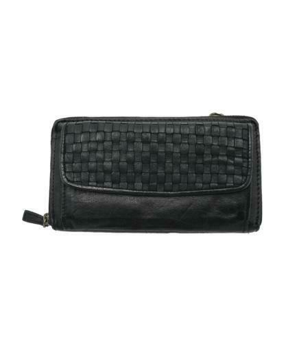 BZNA Berlin Dilan Schwarz Wallet Leder Schulter Portemonnaie Geldbörse Clutch - B Z N A