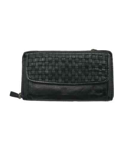 BZNA Berlin Dilan Schwarz Wallet Leder Schulter Portemonnaie Geldbörse Clutch