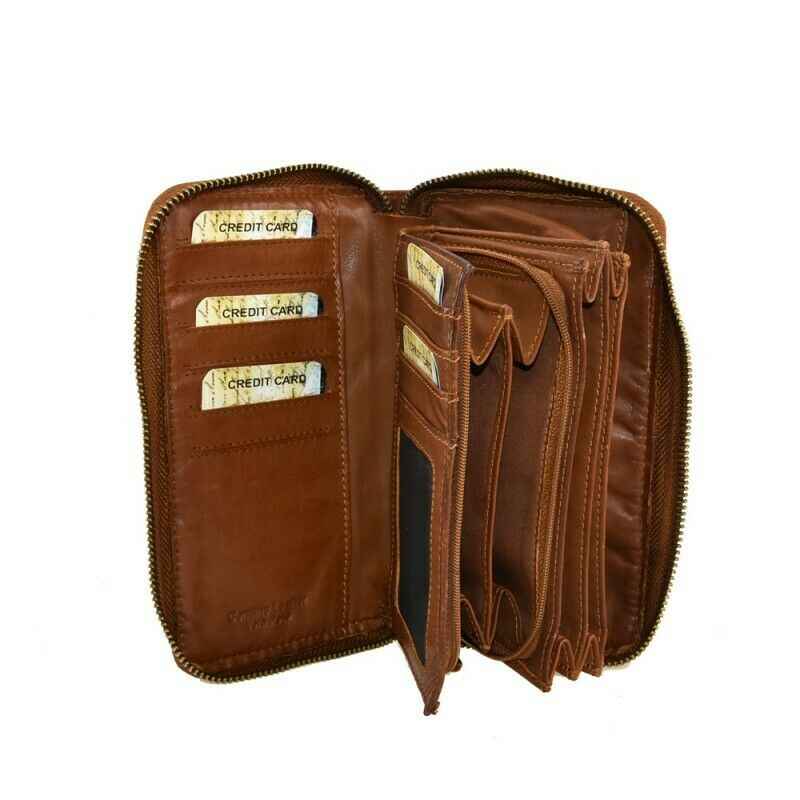BZNA Berlin Filou Orange Wallet sheep Leather Leder Portemonnaie Geldbörse Neu