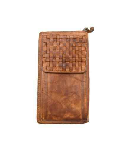 BZNA Berlin Hedda Cognac Wallet Leder Schulter Portemonnaie Geldbörse Clutch