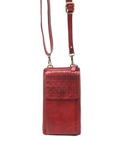 BZNA Berlin Hedda Rot Wallet Leder Schulter Portemonnaie Geldbörse Clutch - B Z N A