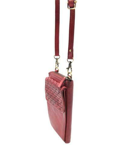 BZNA Berlin Hedda Rot Wallet Leder Schulter Portemonnaie Geldbörse Clutch - B Z N A