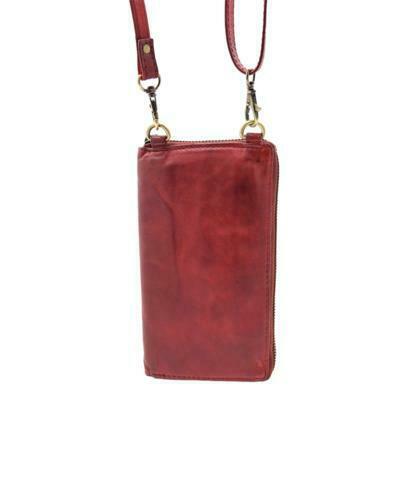 BZNA Berlin Hedda Rot Wallet Leder Schulter Portemonnaie Geldbörse Clutch - B Z N A