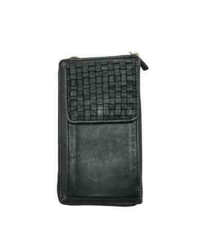 BZNA Berlin Hedda Schwarz Wallet Leder Schulter Portemonnaie Geldbörse Clutch