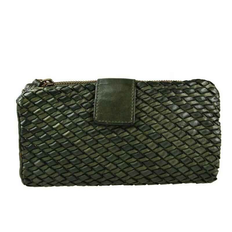 BZNA Berlin Karla Grün Wallet Leather Leder Portemonnaie Geldbörse Clutch