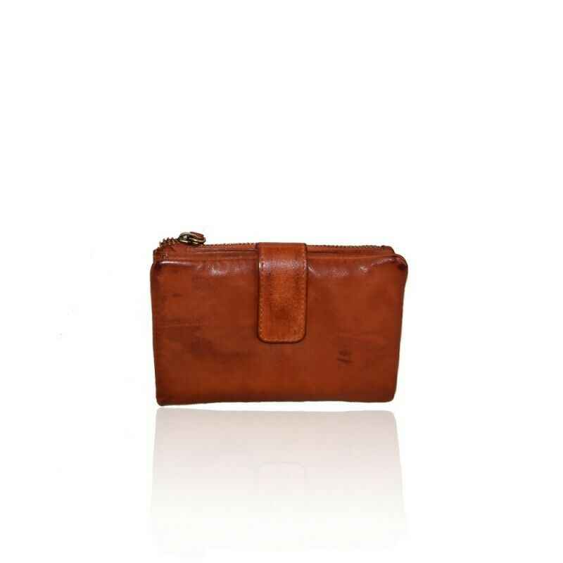 BZNA Berlin Lina Cognac  Wallet Leather Leder Portemonnaie Geldbörse Clutch