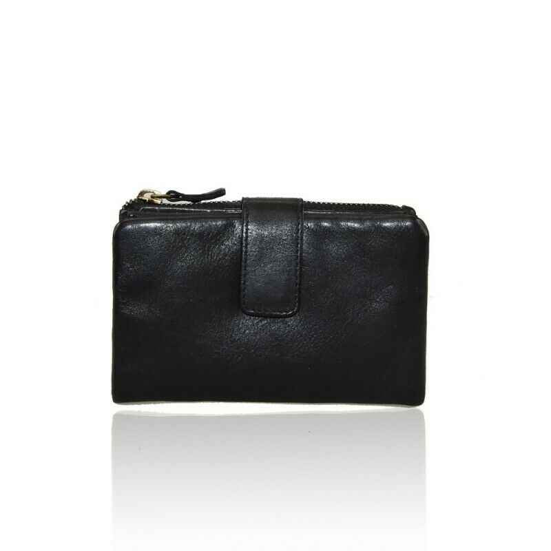 BZNA Berlin Lina Schwarz  Wallet Leather Leder Portemonnaie Geldbörse Clutch