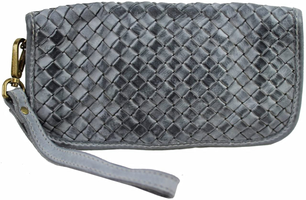 BZNA Berlin Mira grey Wallet sheep Leather Leder Portemonnaie Geldbörse Clutch - B Z N A