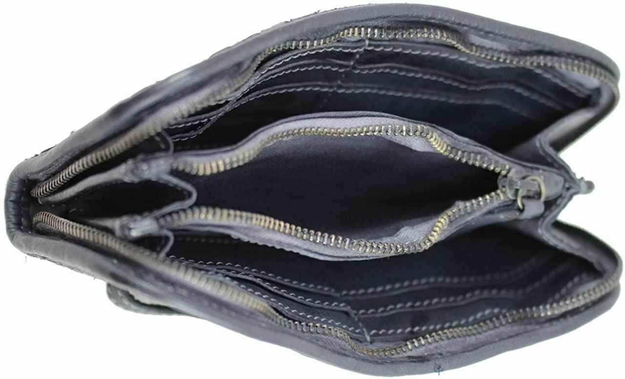 BZNA Berlin Mira Schwarz Wallet Leather Leder Portemonnaie Geldbörse Clutch