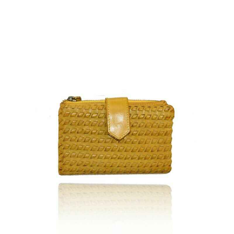 BZNA Berlin Paja Gelb Wallet Leather Leder Portemonnaie Geldbörse Clutch