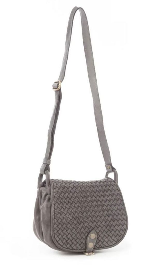 BZNA Schultertasche Tanita Taupe Italy Designer Handtasche Ledertasche Umhängetasche - B Z N A