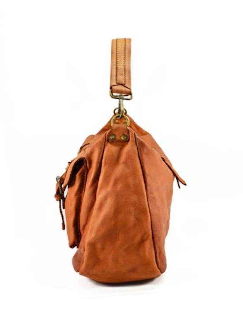 BZNA Bag April Cognac Italy Designer Beutel Umhängetasche Damen Handtasche Leder