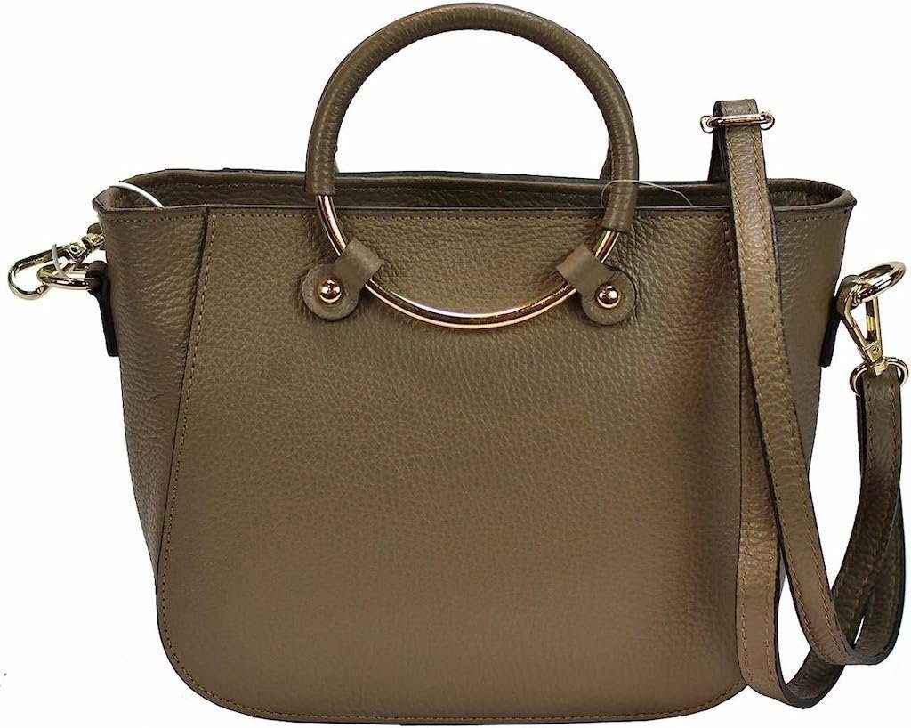 BZNA Bag Zuna Taupe Leder Italy kleine Damen Handtasche Schultertasche Tasche
