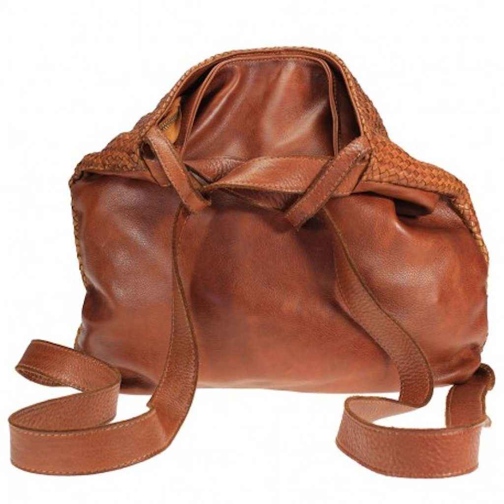 BZNA Berlin Xari Cognac  Backpacker Rucksack Schultertasche Beutel Bag Leder