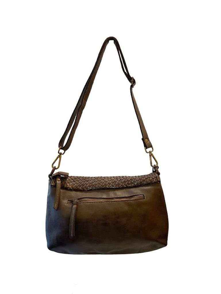BZNA Bag Donia Braided Braun Clutch Italy Designer Umhängetasche Schultertasche Neu