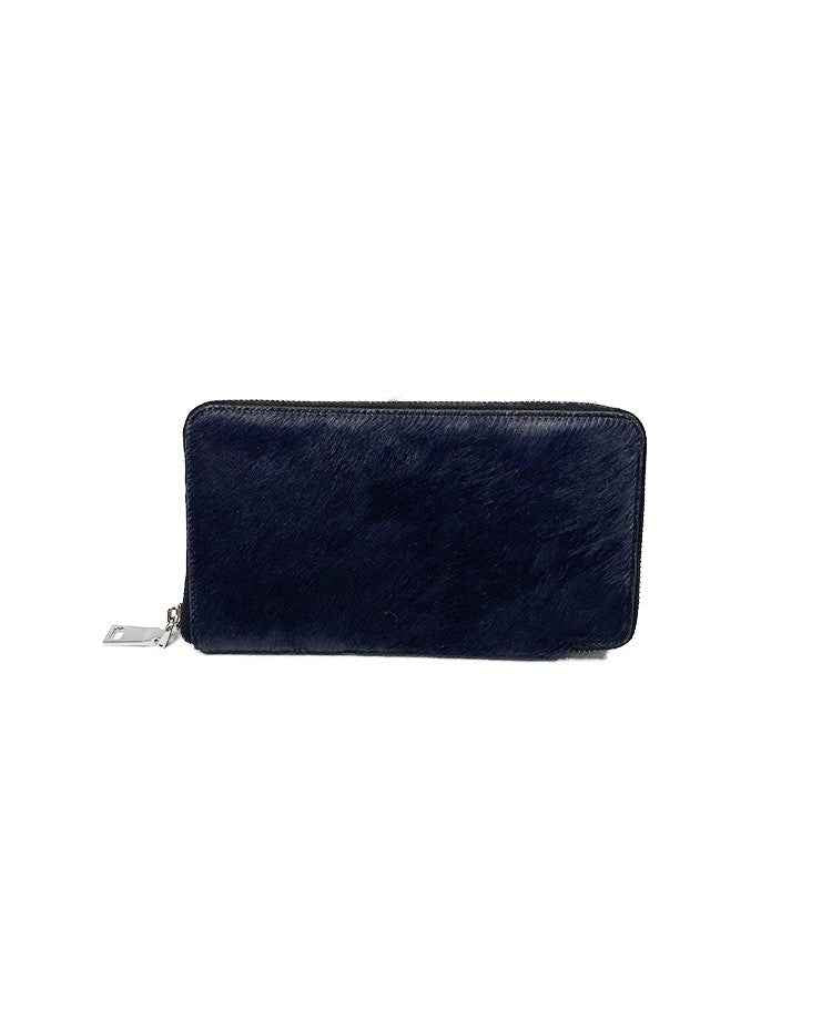 BZNA Berlin Fell Baya Blue Echtfell  Wallet Leather Leder Portemonnaie Geldbörse Clutch