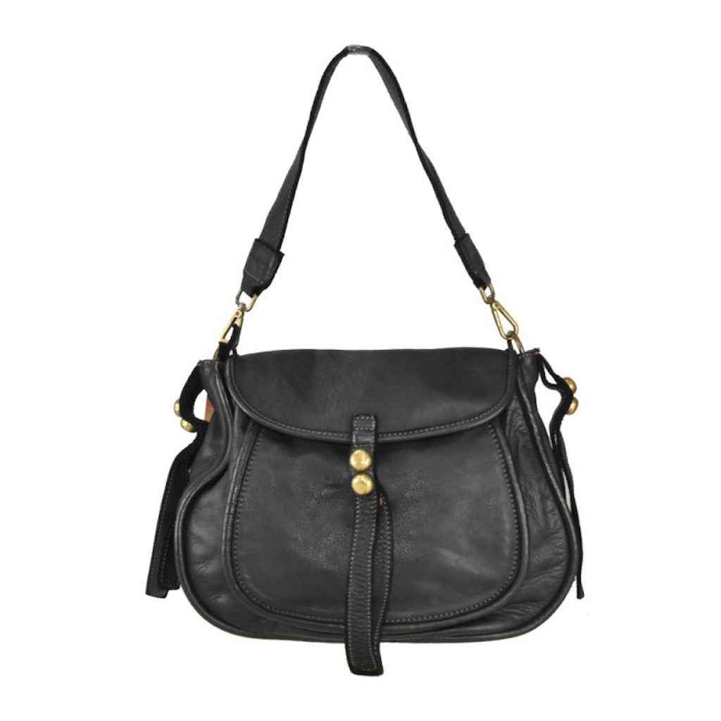 BZNA Bag Kiara Schwarz italy Designer Leder Schulter Ledertasche Umhänge Tasche