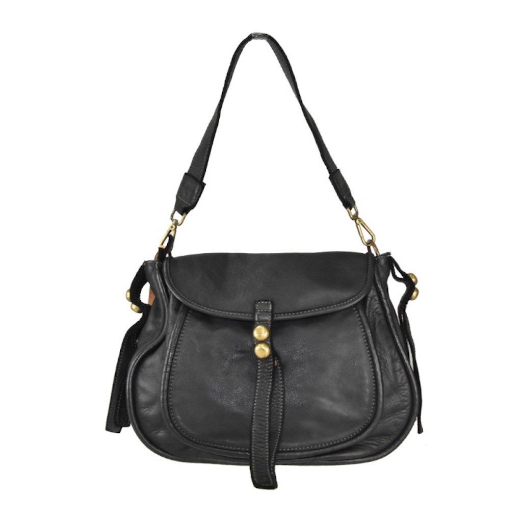 BZNA Bag Kiara Schwarz italy Designer Leder Schulter Ledertasche Umhänge Tasche - B Z N A