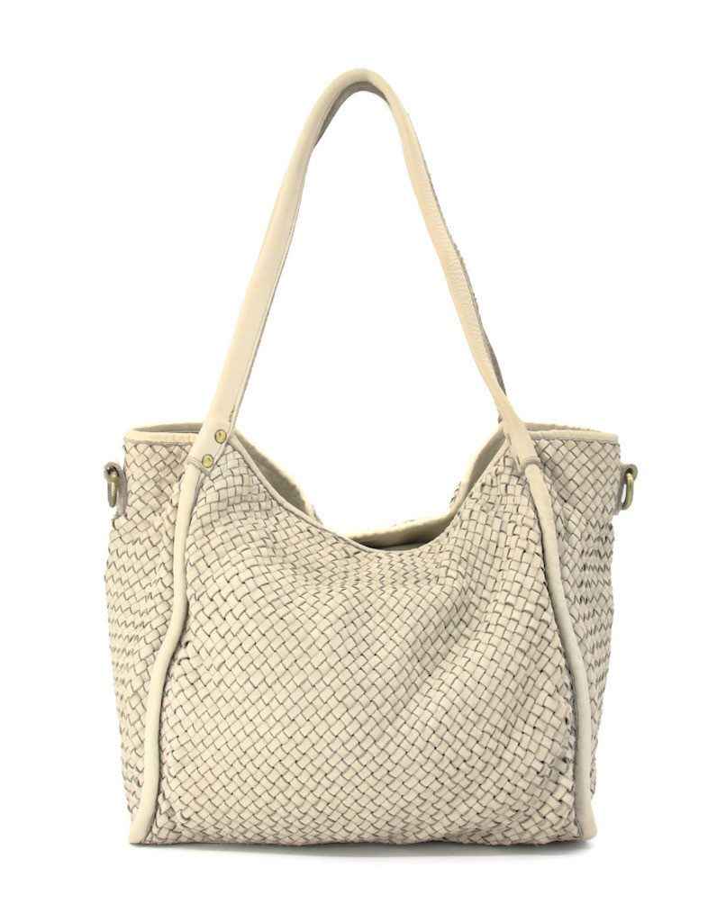 BZNA Bag Buca Beige Italy Designer Leder Schultertasche Ledertasche Shopper