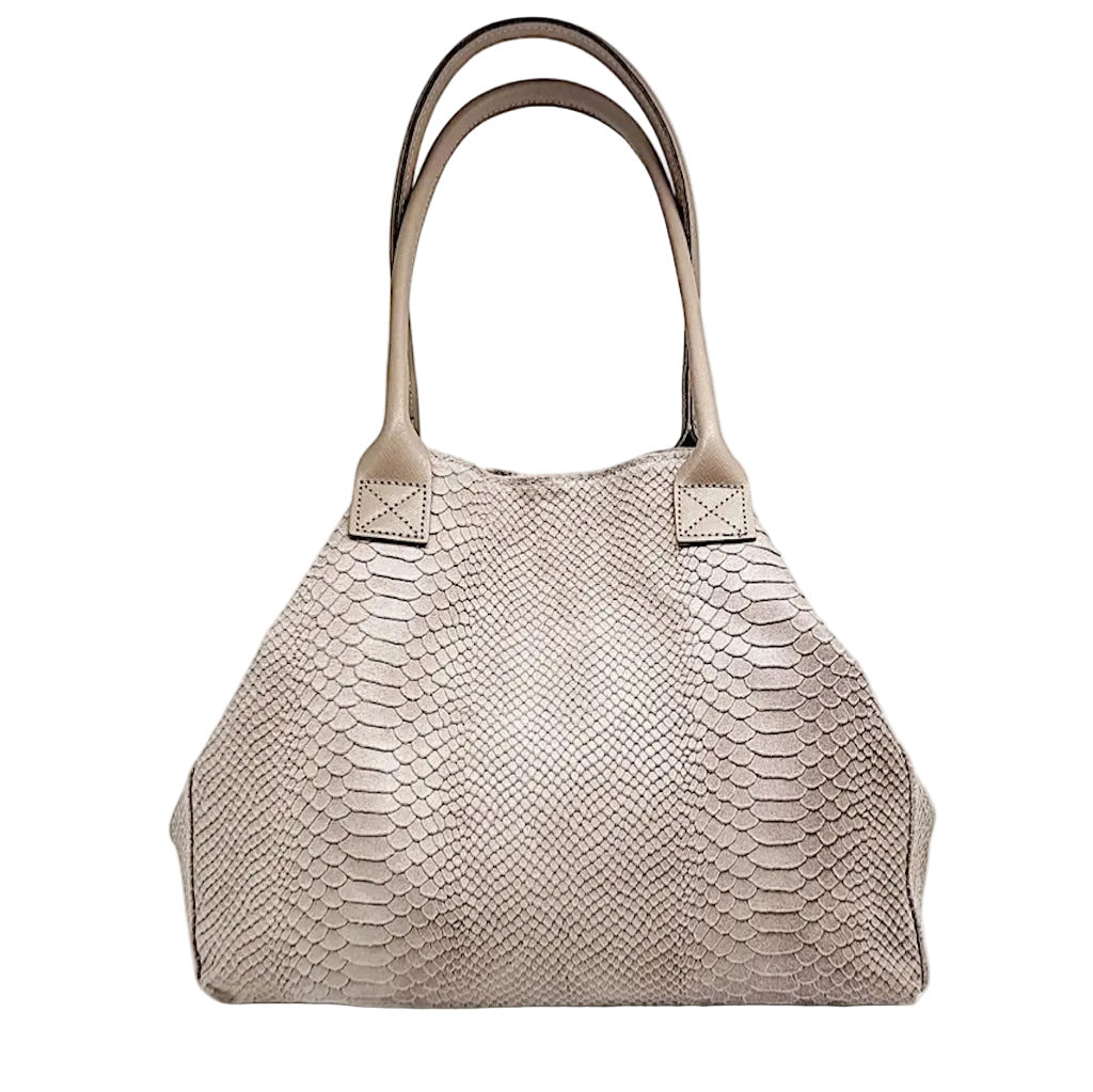 BZNA Bag Ladasha Rose Snake Prägung Leder Italy Damen Shopper Handtasche Schultertasche Tasche - B Z N A