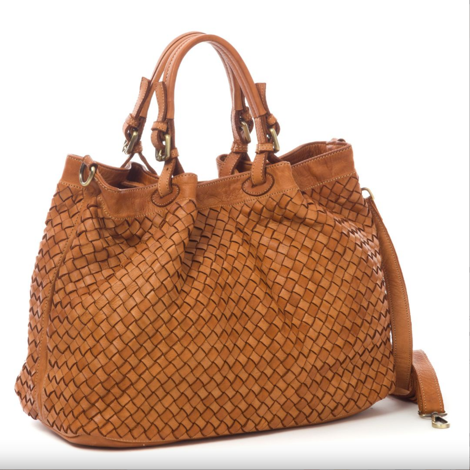 BZNA Bag Rene cognac Italy Designer  geflochten Damen Handtasche Schultertasche Tasche Schafsleder Shopper Neu - B Z N A