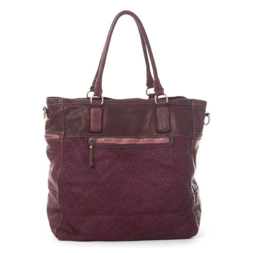 BZNA Bag Boneys Weinrot Italy Designer Damen Tasche Handtasche Schultertasche Leder Shopper Neu