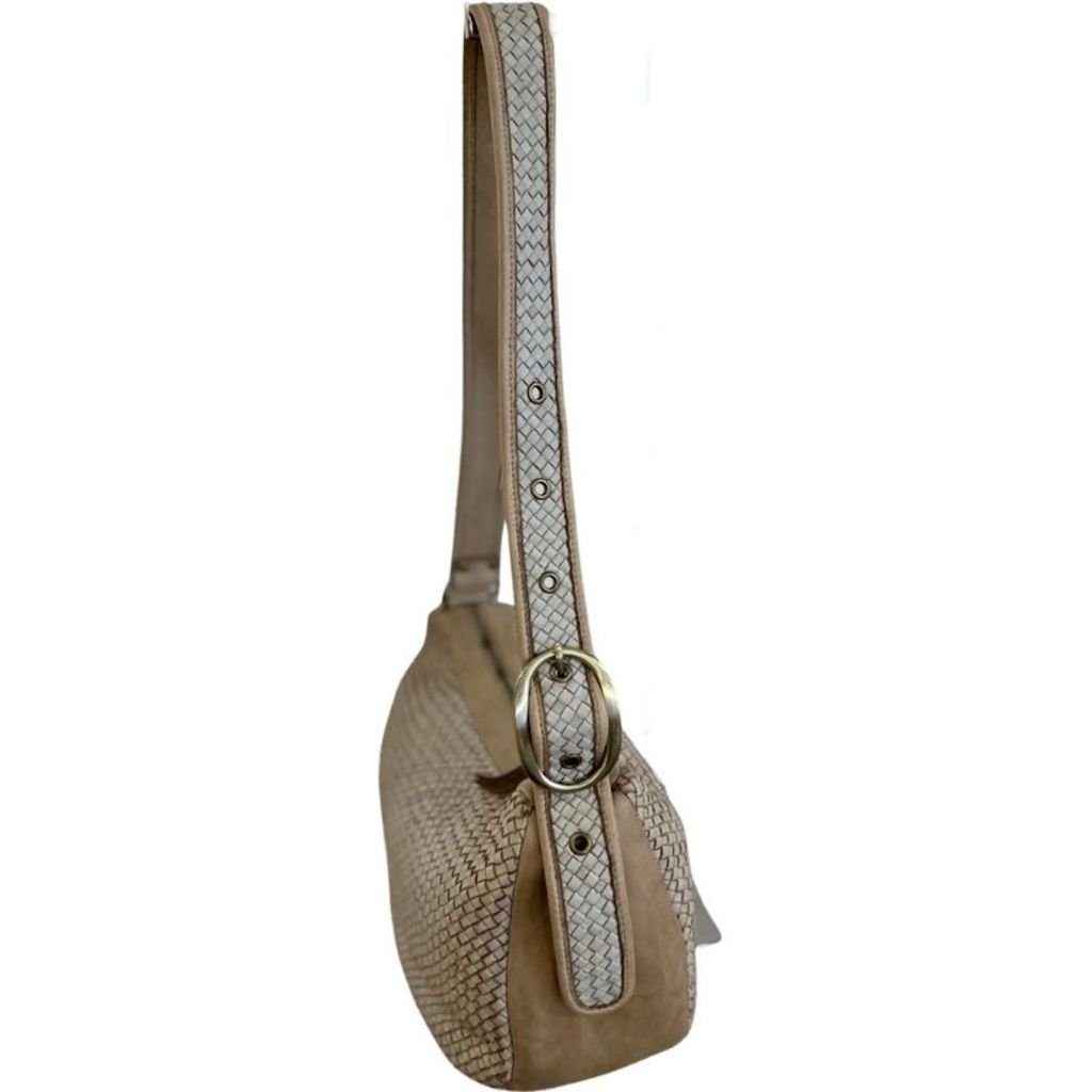 BZNA Schultertasche Bella Medium Grün Brilliant Italy Designer Ledertasche Umhängetasche