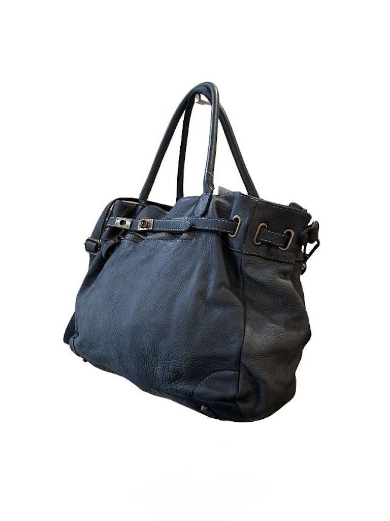 BZNA Bag Mila Mittelblau vintage Italy Designer Business Damen Handtasche Ledertasche Schultertasche Tasche Leder Shopper Neu - B Z N A