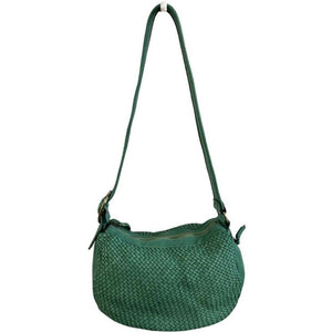 BZNA Schultertasche Bella Medium Grün Brilliant Italy Designer Ledertasche Umhängetasche