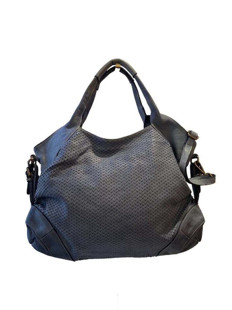 BZNA Bag Tia Jeans Blau Italy Designer Damen Handtasche Schultertasche Tasche Leder Shopper Neu - B Z N A