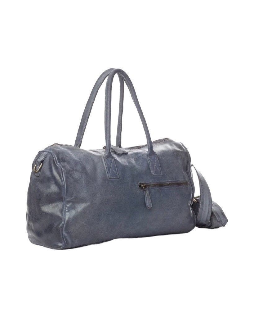 BZNA Bag Antonio Vintage Denim Blau Italy Designer Weekender  Reise Tasche Handtasche Schultertasche Leder Shopper Neu